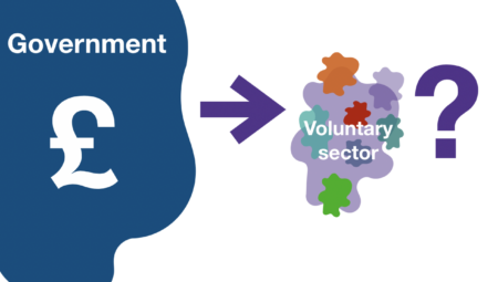 How much does government give to voluntary sector and what for?