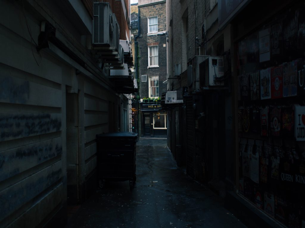 Image of a dark alley.